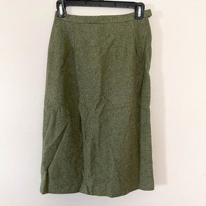 Vintage Green/Grey Wool Pencil Skirt